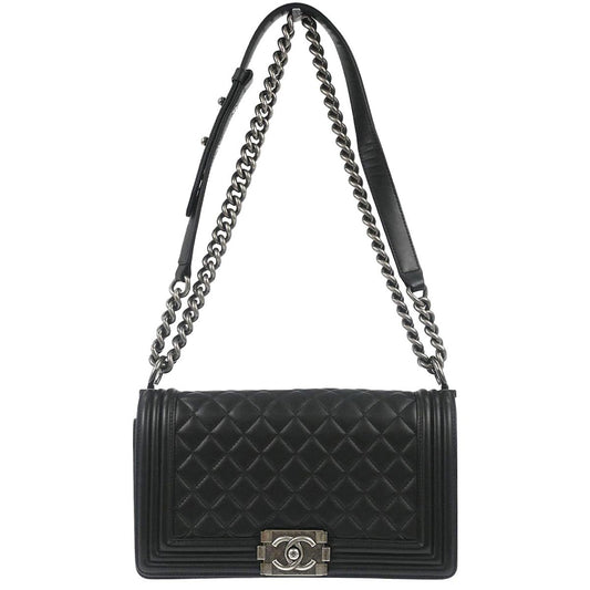 Boy Chanel Black Lambskin Medium Shoulder Bag