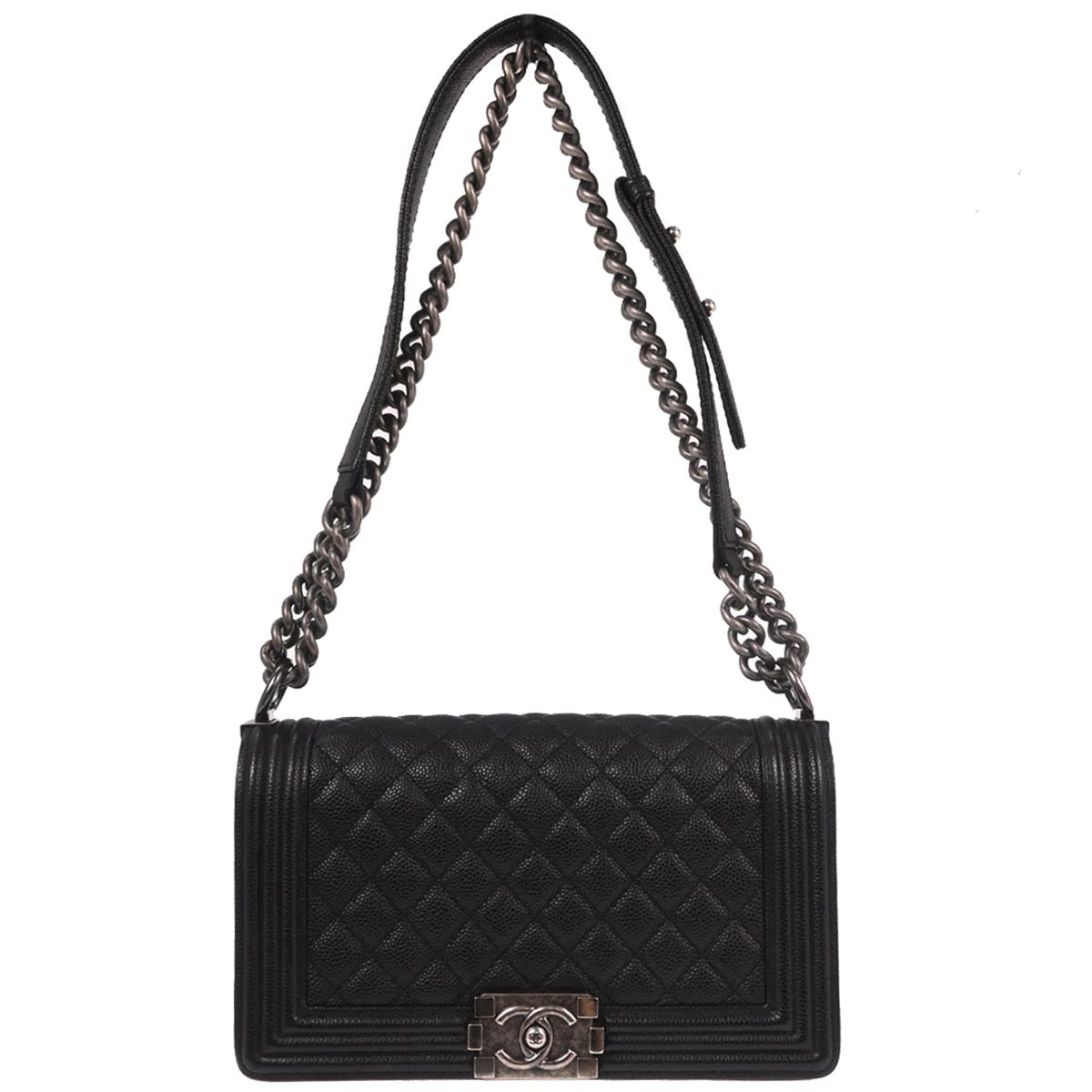 Boy Chanel Black Caviar Skin Medium Shoulder Bag