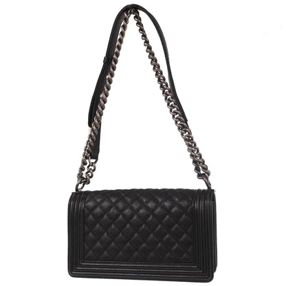 Boy Chanel Black Caviar Skin Medium Shoulder Bag