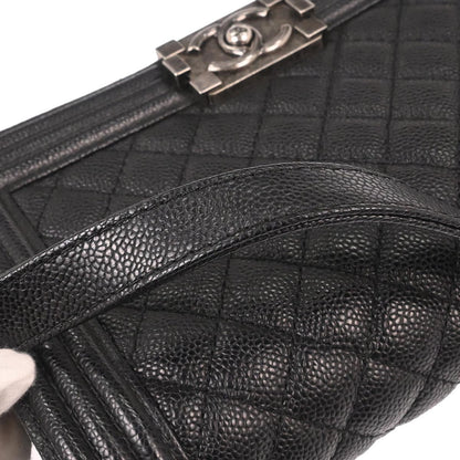 Boy Chanel Black Caviar Skin Medium Shoulder Bag