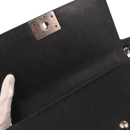 Boy Chanel Black Caviar Skin Medium Shoulder Bag