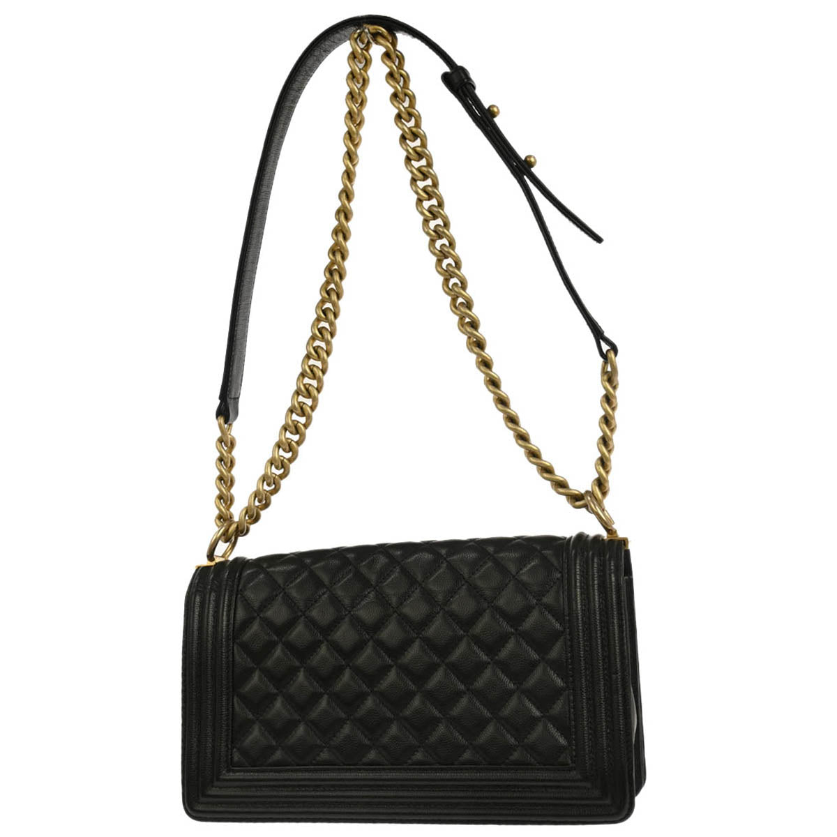 Boy Chanel 2019 Black Caviar Skin Medium Shoulder Bag