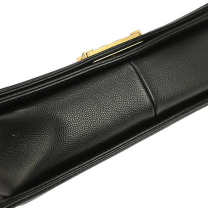 Boy Chanel 2019 Black Caviar Skin Medium Shoulder Bag