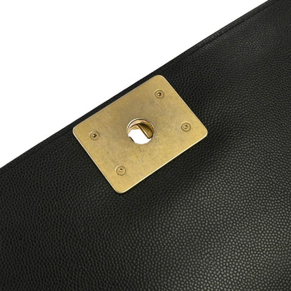 Boy Chanel 2019 Black Caviar Skin Medium Shoulder Bag