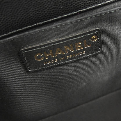 Boy Chanel 2019 Black Caviar Skin Medium Shoulder Bag