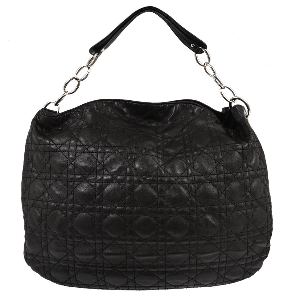 Christian Dior Black Lambskin Cannage Handbag