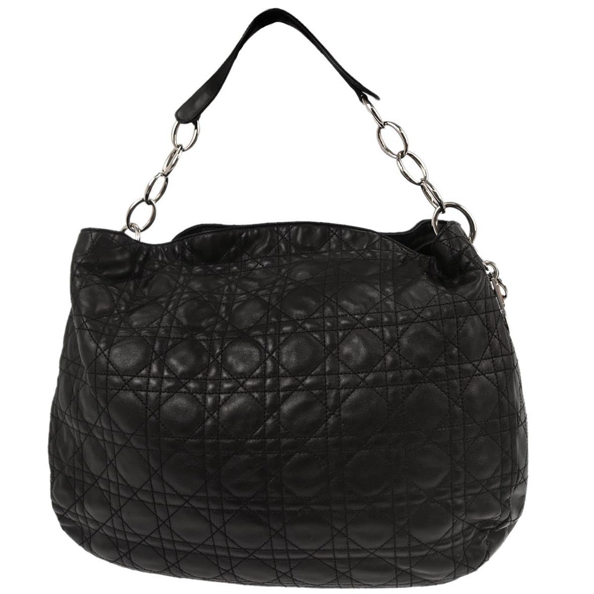 Christian Dior Black Lambskin Cannage Handbag