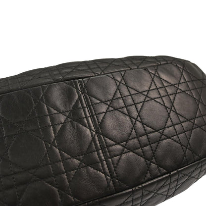 Christian Dior Black Lambskin Cannage Handbag