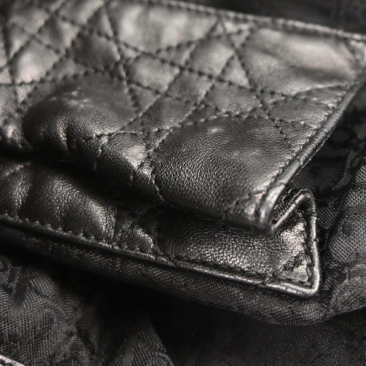 Christian Dior Black Lambskin Cannage Handbag