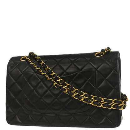 Chanel 1994-1996 Black Lambskin Medium Classic Double Flap Shoulder Bag