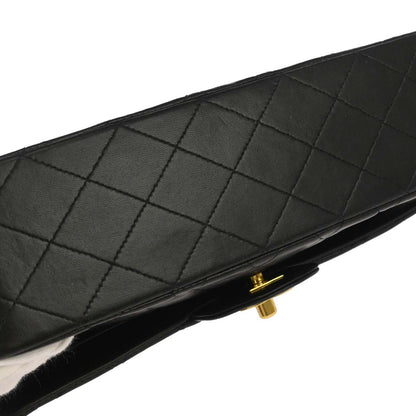 Chanel 1994-1996 Black Lambskin Medium Classic Double Flap Shoulder Bag