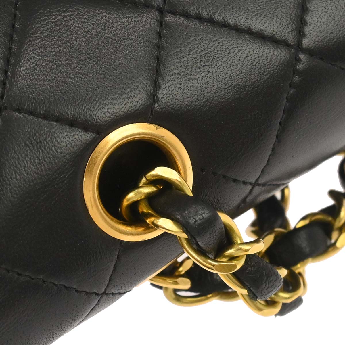 Chanel 1994-1996 Black Lambskin Medium Classic Double Flap Shoulder Bag