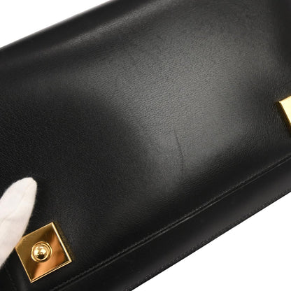 Hermes Black Box Calf Piano Handbag