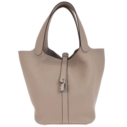 Hermes Gris Tourterelle Taurillon Picotin Lock 22 MM Handbag