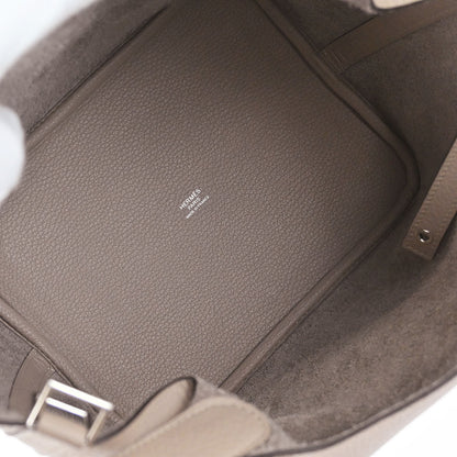 Hermes Gris Tourterelle Taurillon Picotin Lock 22 MM Handbag