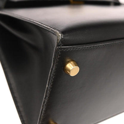 Hermes Black Box Calf Kelly 32 Sellier 2way Shoulder Handbag