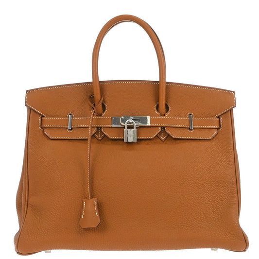 Hermes Gold Togo Birkin 35 Handbag