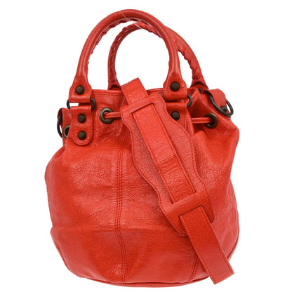 Balenciaga Red Classic Mini Pompon 2way Shoulder Handbag