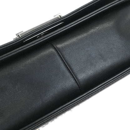 Boy Chanel 2017-2018 Black Lambskin Sequins Medium Shoulder Bag