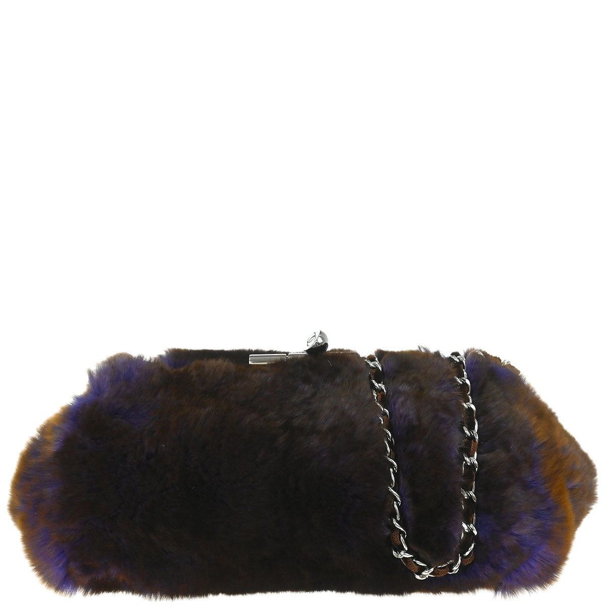 Chanel 2005-2006 Brown Purple Lapin Fur Shoulder Bag