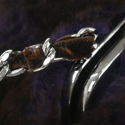 Chanel 2005-2006 Brown Purple Lapin Fur Shoulder Bag