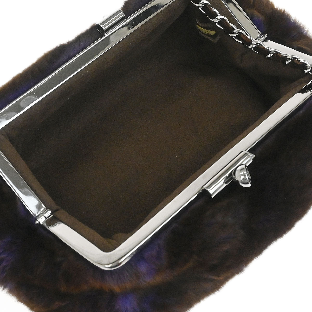 Chanel 2005-2006 Brown Purple Lapin Fur Shoulder Bag