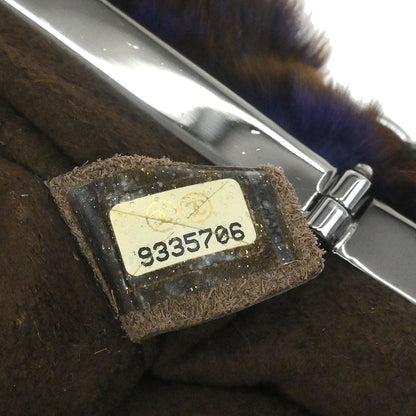 Chanel 2005-2006 Brown Purple Lapin Fur Shoulder Bag