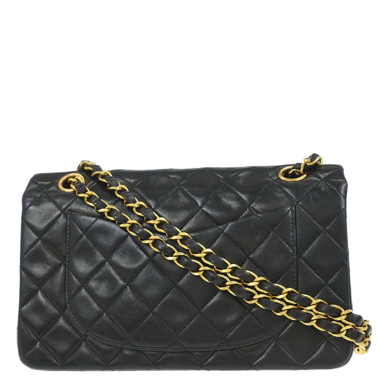 Chanel 1994-1996 Black Lambskin Small Classic Double Flap Shoulder Bag