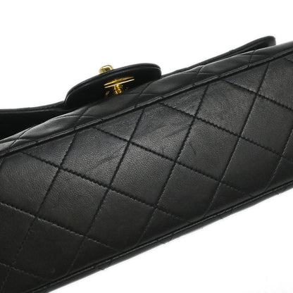 Chanel 1994-1996 Black Lambskin Small Classic Double Flap Shoulder Bag