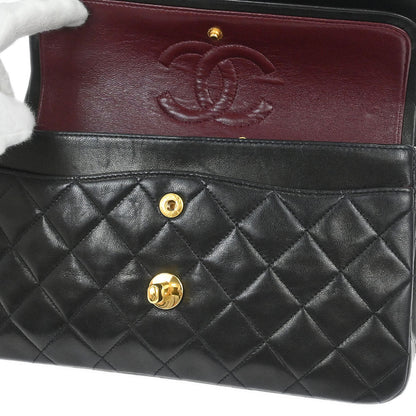 Chanel 1994-1996 Black Lambskin Small Classic Double Flap Shoulder Bag