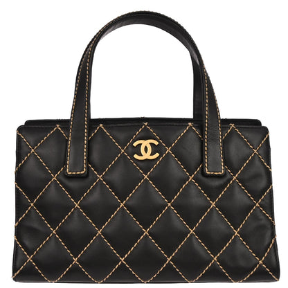 Chanel 2005-2006 Black Calfskin Wild Stitch Handbag
