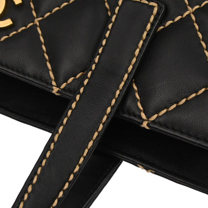 Chanel 2005-2006 Black Calfskin Wild Stitch Handbag
