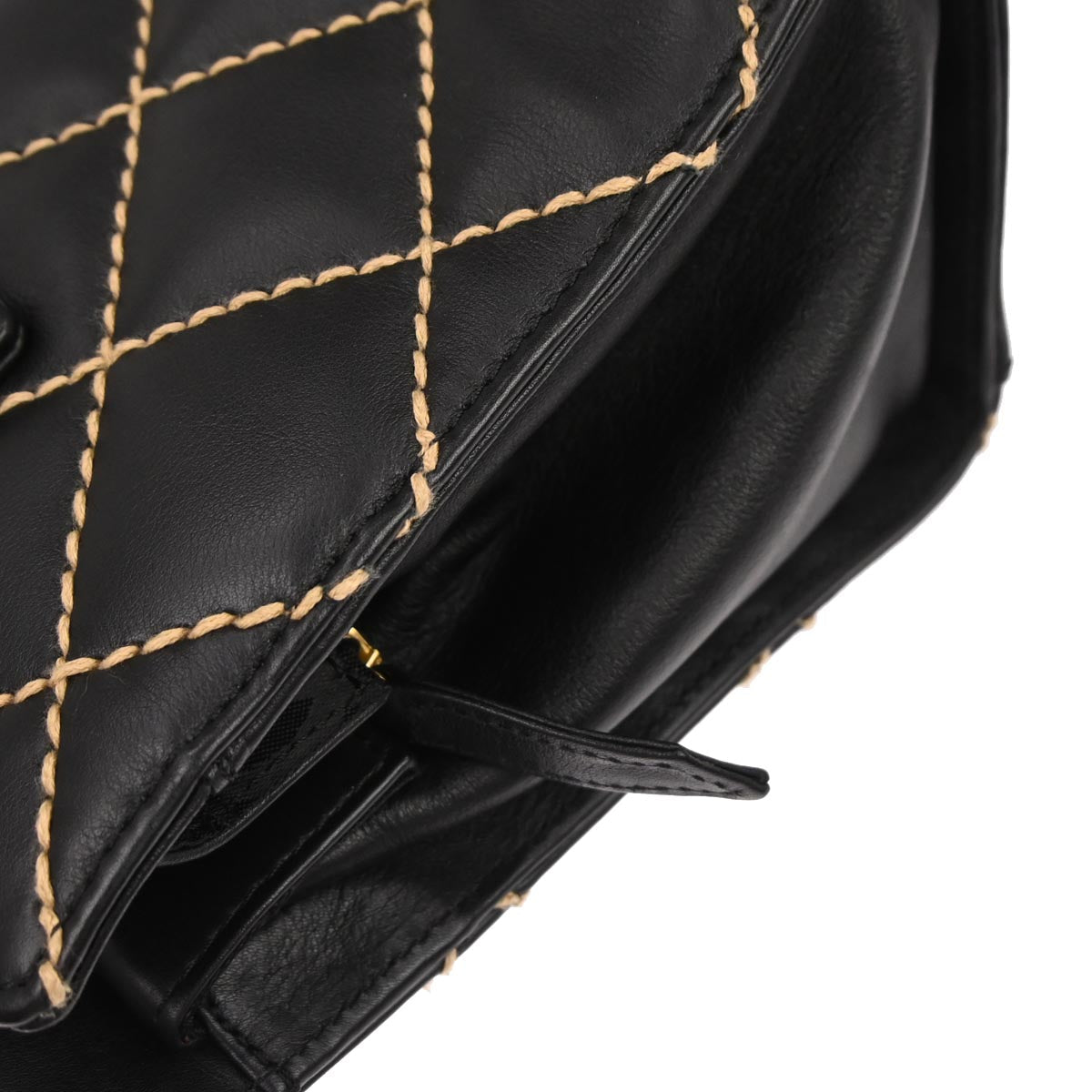 Chanel 2005-2006 Black Calfskin Wild Stitch Handbag