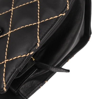 Chanel 2005-2006 Black Calfskin Wild Stitch Handbag