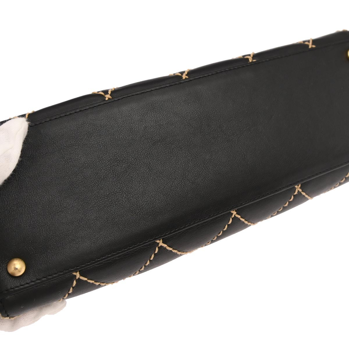 Chanel 2005-2006 Black Calfskin Wild Stitch Handbag