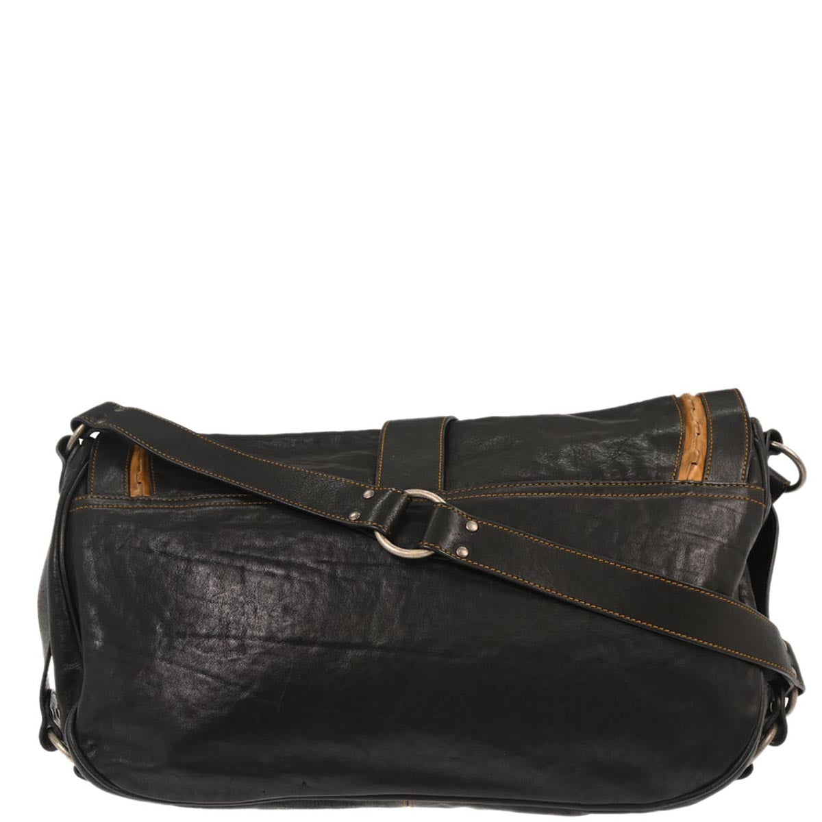 Christian Dior Black Gaucho Crossbody Bag