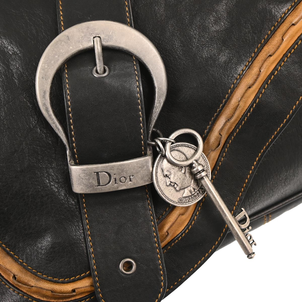 Christian Dior Black Gaucho Crossbody Bag