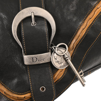 Christian Dior Black Gaucho Crossbody Bag
