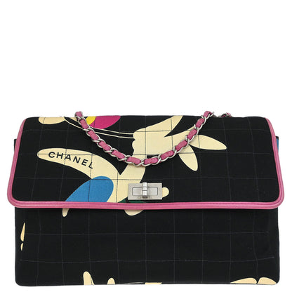 Chanel 2000-2002 Black Straight Flap Choco Bar Mademoiselle Lock Shoulder Bag