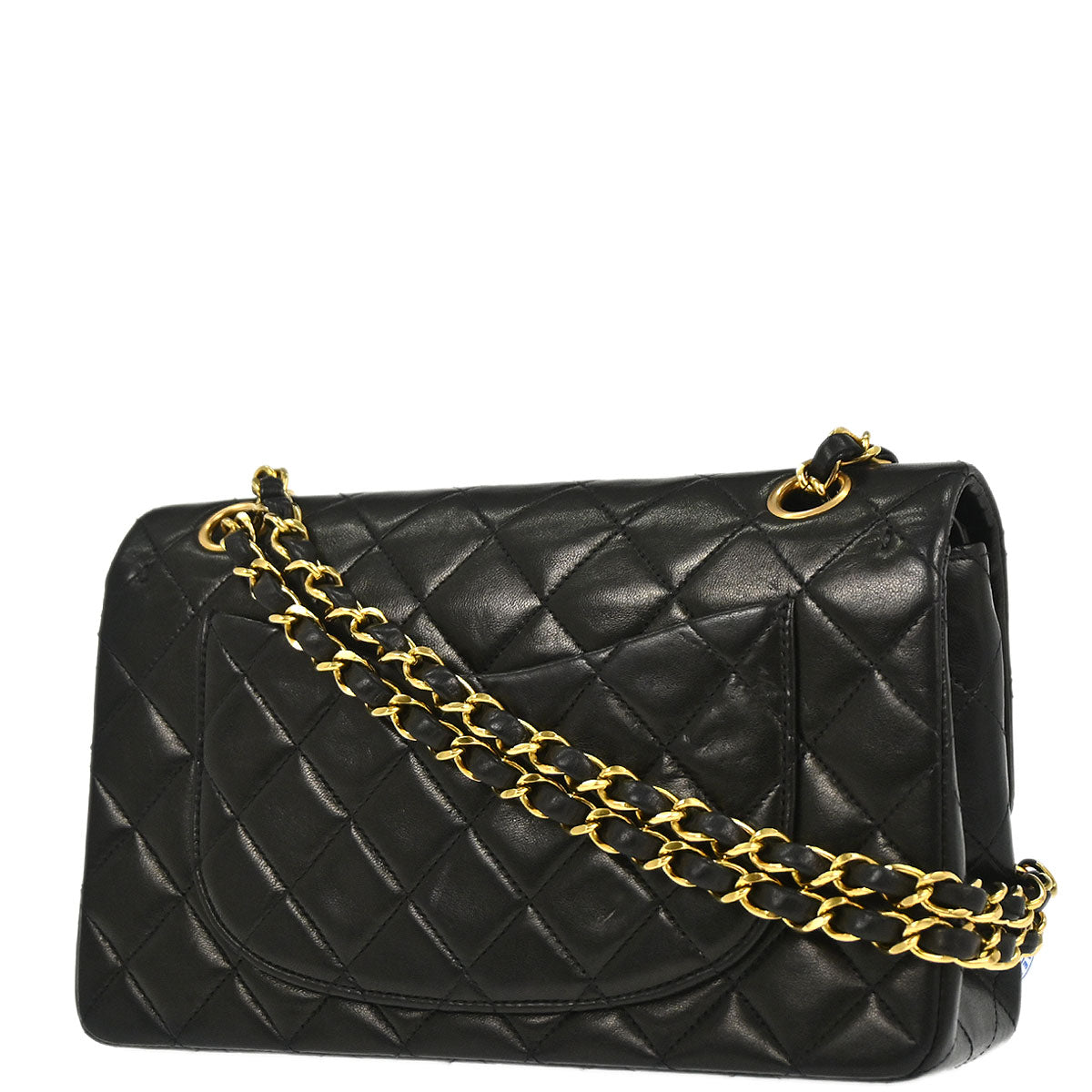 Chanel 1994-1996 Black Lambskin Small Classic Double Flap Shoulder Bag