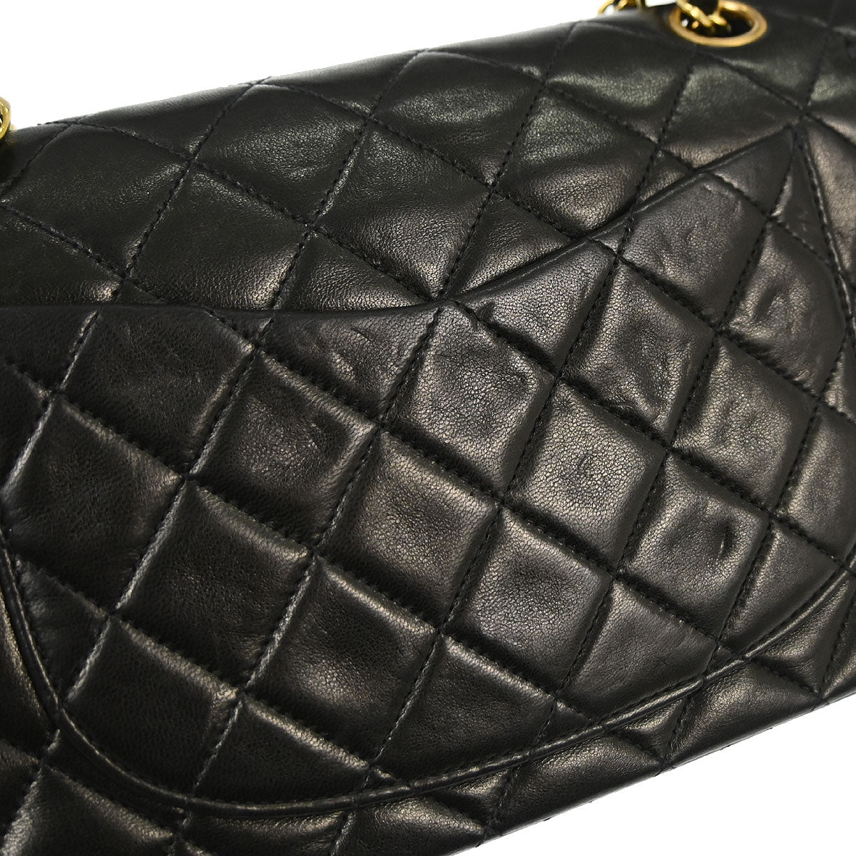 Chanel 1994-1996 Black Lambskin Small Classic Double Flap Shoulder Bag