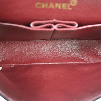Chanel 1994-1996 Black Lambskin Small Classic Double Flap Shoulder Bag