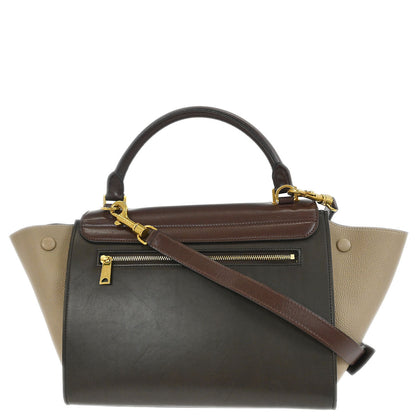 Celine Brown Leather Trapeze 2way Shoulder Handbag