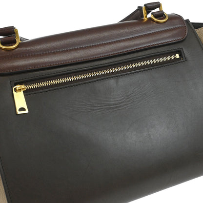 Celine Brown Leather Trapeze 2way Shoulder Handbag
