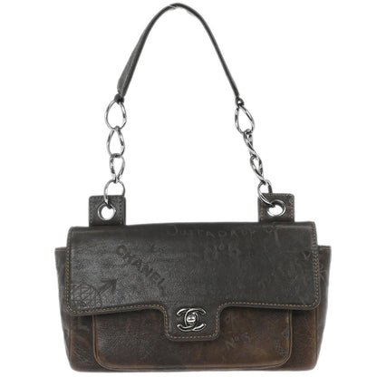 Chanel 2003-2004 Brown Calfskin Graffiti Handbag
