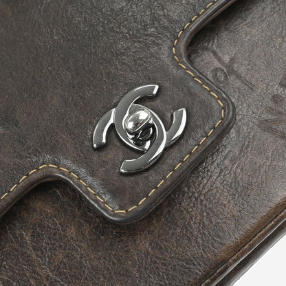 Chanel 2003-2004 Brown Calfskin Graffiti Handbag