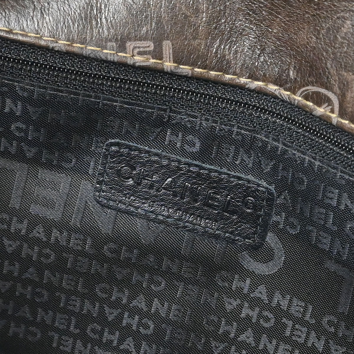 Chanel 2003-2004 Brown Calfskin Graffiti Handbag