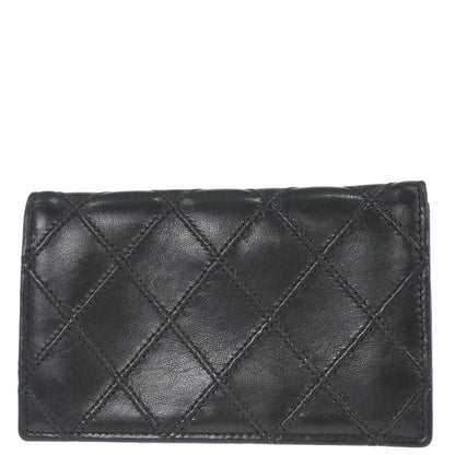 Chanel 1991-1994 Black Lambskin Bicolore Wallet Coin Purse