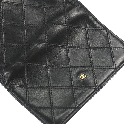 Chanel 1991-1994 Black Lambskin Bicolore Wallet Coin Purse