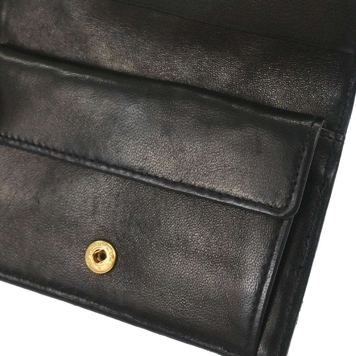 Chanel 1991-1994 Black Lambskin Bicolore Wallet Coin Purse